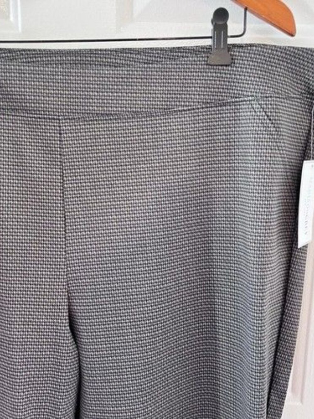 NEW‎ Madison Grey Pull On Pants Elastic Waist Size 3X Brown Houndstooth Plaid - Picture 2 of 10